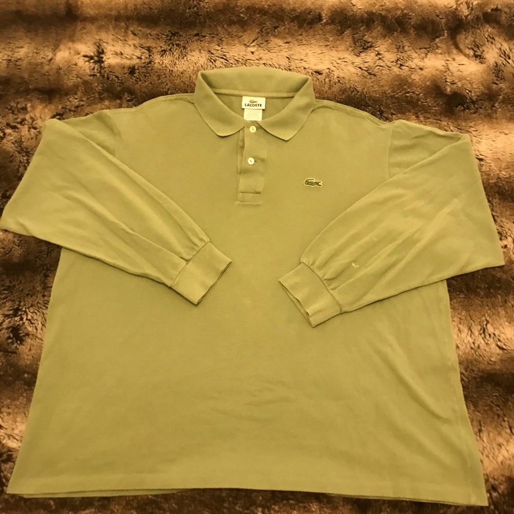 Lacoste Vintage Green Long Sleeve Polo Shirt